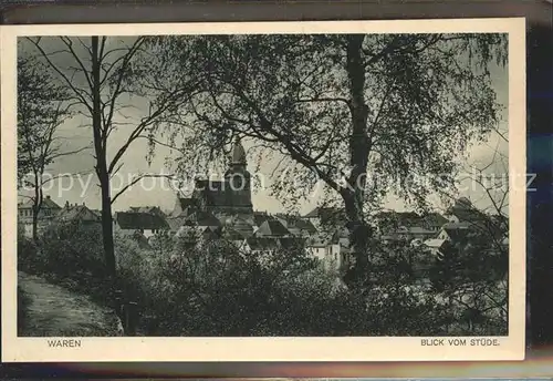 Waren Mueritz Blick vom Stuede Kirche Kat. Waren Mueritz