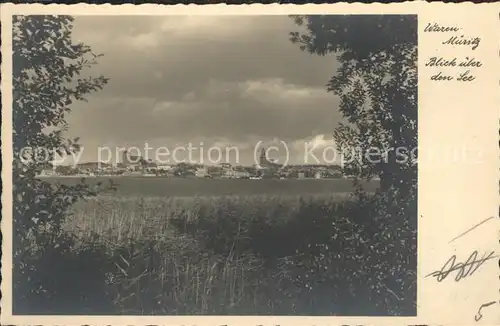 Waren Mueritz Panorama Kat. Waren Mueritz