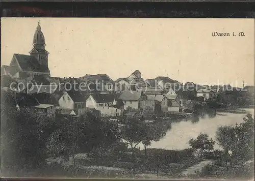 Waren Mueritz Stadtblick Kirche Kat. Waren Mueritz