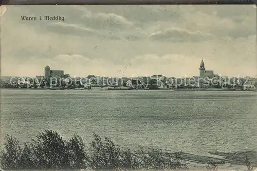 Waren Mueritz Panorama Kat. Waren Mueritz