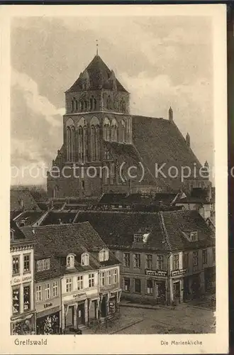 Greifswald Mecklenburg Vorpommern Marienkirche mit Marktplatz Kat. Greifswald