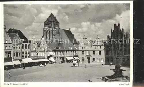 Greifswald Mecklenburg Vorpommern Marienkirche und Marktplatz Kat. Greifswald