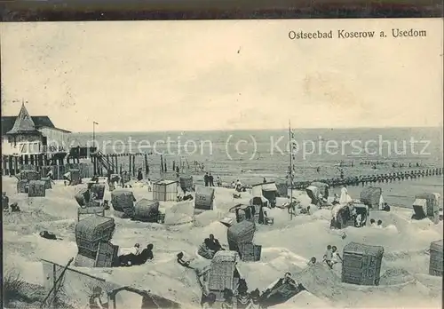 Koserow Ostseebad Usedom Strandleben u.Herrenbad Kat. Koserow