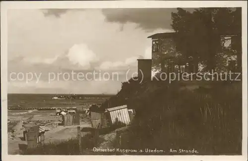 Koserow Ostseebad Usedom Strand mit Waldgebiet Kat. Koserow