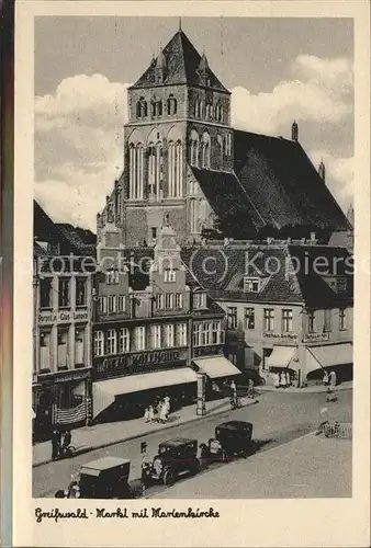 Greifswald Mecklenburg Vorpommern Markt u.Marienkirche Kat. Greifswald