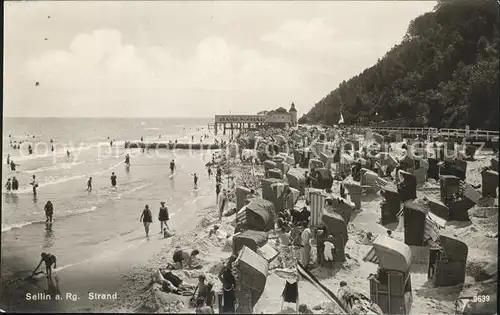 Sellin Ostseebad Ruegen Strand Seebruecke Hochufer Baden Kat. Sellin Ostseebad