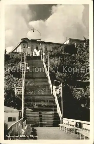 Sellin Ostseebad Ruegen Treppe Seebruecke Kat. Sellin Ostseebad