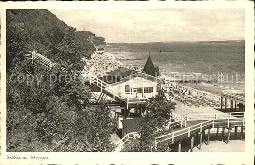 Sellin Ostseebad Ruegen Strand Seebruecke Hochufer Baden Kat. Sellin Ostseebad