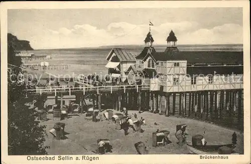 Sellin Ostseebad Ruegen Strand Seebruecke Baden Kat. Sellin Ostseebad