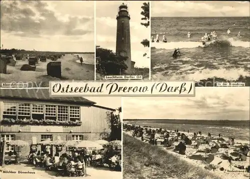 Prerow Ostseebad Milchbar Duenenhaus Strand Brandung Baden Leuchtturm Darsser Ort / Darss /Nordvorpommern LKR