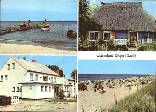 Zingst Ostseebad Darss Altes Haus Rohrdachkate Strand Baden Boote Stranddiestel / Zingst Darss /Nordvorpommern LKR