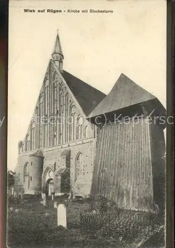 Wiek Ruegen Kirche mit Glockenstuhl aus Holz Kat. Wiek