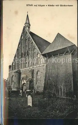 Wiek Ruegen Kirche mit Glockenstuhl aus Holz Kat. Wiek