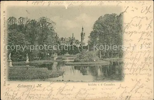 Schwerin Schloss mit Cascaden Teich Kat. Schwerin