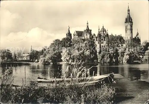 Schwerin Schloss am Schweriner See Boot Kat. Schwerin