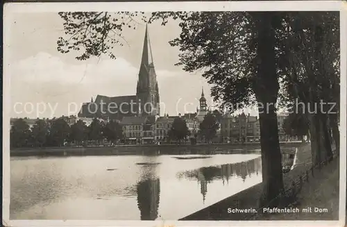 Schwerin Pfaffenteich mit Dom Kat. Schwerin