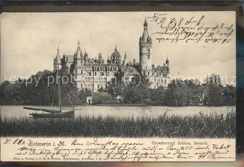 Schwerin Grossherzogliches Schloss See Boot Kat. Schwerin