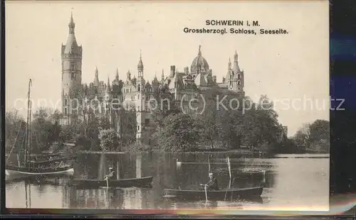 Schwerin Grossherzogliches Schloss See Boot Kat. Schwerin