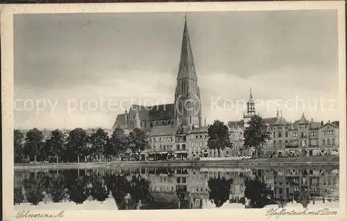 Schwerin Pfaffenteich mit Dom Kat. Schwerin