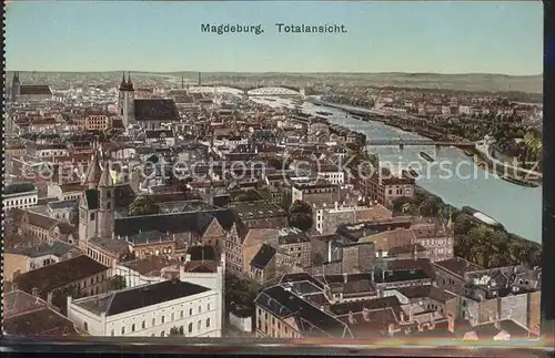 Magdeburg Totalansicht Dom Elbe Bruecke Kat. Magdeburg