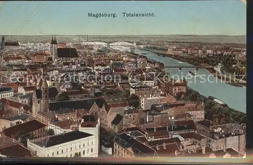 Magdeburg Totalansicht Dom Elbe Bruecke Kat. Magdeburg