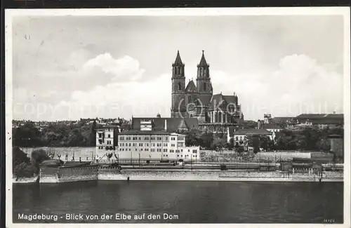 Magdeburg Blick von der Elbe auf den Dom Feldpost Kat. Magdeburg