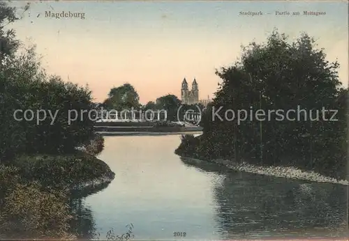 Magdeburg Adolf Mittag See Stadtpark Dom Kat. Magdeburg