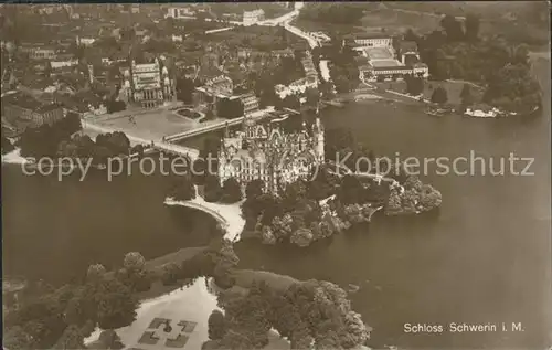 Schwerin Grossherzogliches Schloss Fliegeraufnahme Kat. Schwerin