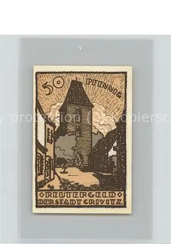 Crivitz Ludwigslust-Parchim 50 Pfennig Reutergeld Turm / Crivitz /Parchim LKR