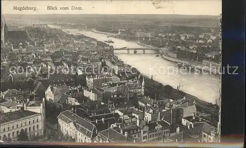 Magdeburg Panorama Blick vom Dom Elbe Br?cke Kat. Magdeburg