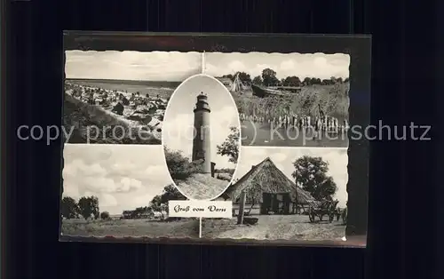 Prerow Ostseebad Teilansichten vom Darss Strand Leuchtturm Strohdachhaus / Darss /Nordvorpommern LKR