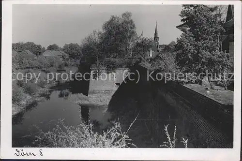 Doemitz Festungsmauer Blick von der Bastion Graf auf die Stadt Kirche Kat. Doemitz