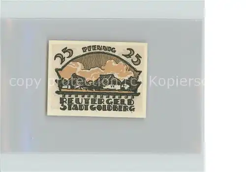 Goldberg Mecklenburg 25 Pfennig Reutergeld Baeuerliches Anwesen Wappen Kat. Goldberg Mecklenburg