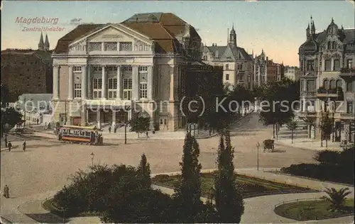 Magdeburg Zentraltheater Strassenbahn Kat. Magdeburg