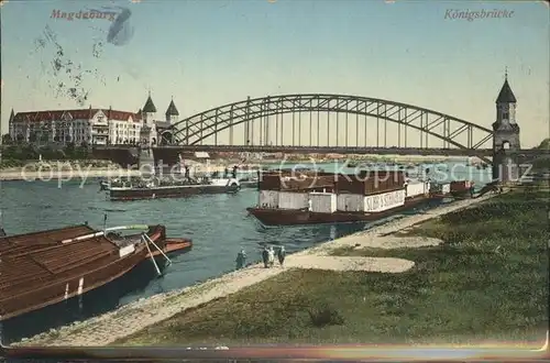 Magdeburg Schaufelraddampfer Koenigsbruecke Kat. Magdeburg