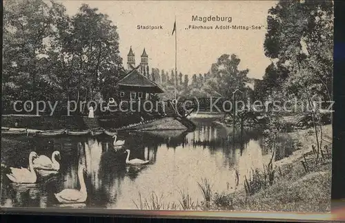 Magdeburg Faehrhaus Adolf Mittag See Stadtpark Kat. Magdeburg