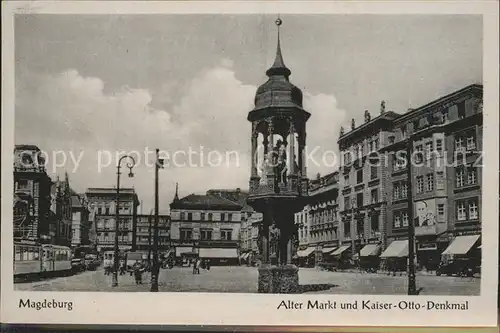Magdeburg Alter Markt Kaiser Otto Denkmal Kat. Magdeburg