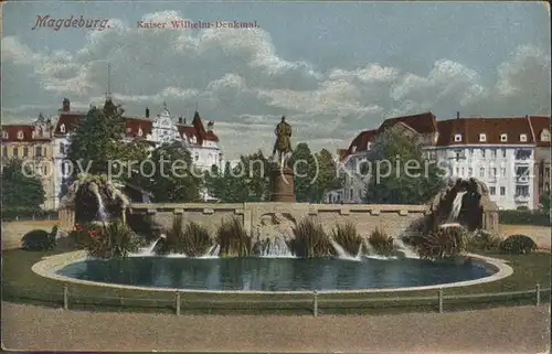 Magdeburg Kaiser Wilhelm Denkmal Brunnen Kat. Magdeburg