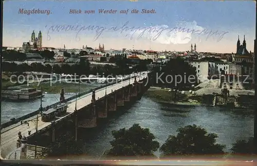 Magdeburg Werder Stadt Strassenbahn Kat. Magdeburg
