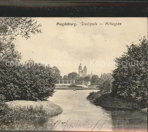 Magdeburg Stadtpark Mittagsee Kat. Magdeburg