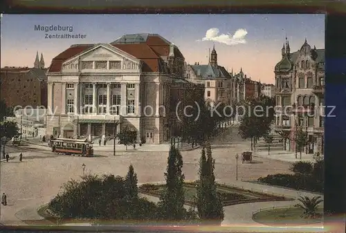 Magdeburg Zentraltheater Strassenbahn Kat. Magdeburg