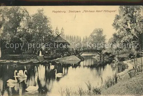 Magdeburg Stadtpark Faehrhaus Adolf Mittagsee Kat. Magdeburg