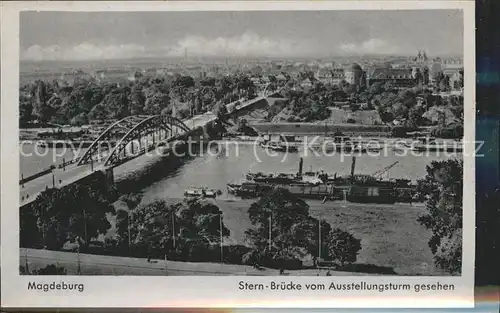 Magdeburg Stern Bruecke Ausstellungsturm Dampfschiff Kat. Magdeburg