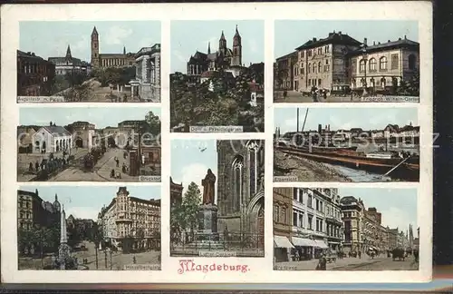 Magdeburg Elbansicht Friedrich Wilhelm Garten Kat. Magdeburg