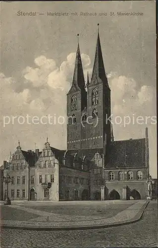 Stendal Rathaus und St Marienkirche Kat. Stendal