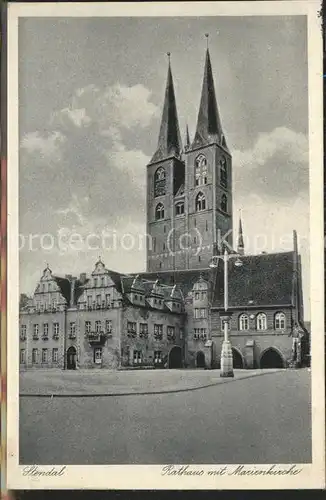 Stendal Rathaus mit Marienkirche Kat. Stendal