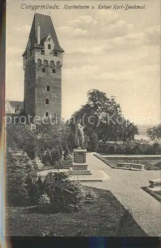 Tangermuende Kapitelturm und Kaiser Karl Denkmal Kat. Tangermuende
