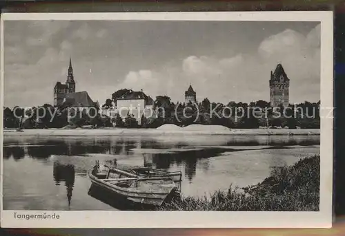 Tangermuende Stadtblick Boot Kat. Tangermuende