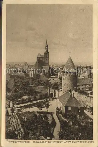 Tangermuende Stadtblick vom Kapitelturm Kat. Tangermuende