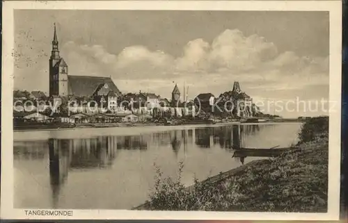 Tangermuende Stadtblick Elbe Kat. Tangermuende